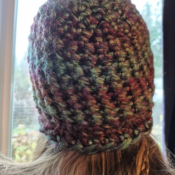 Reversible Striped Handmade Winter Hat OS - Picture 7 of 7